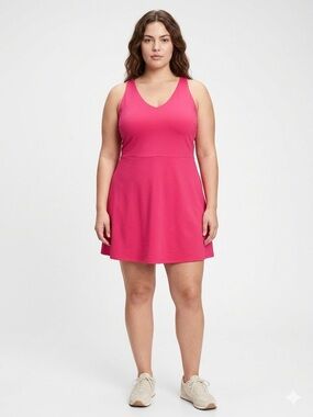 GapFit Active Workout Dress Pink V-Neck Built-In Shorts Size XXL